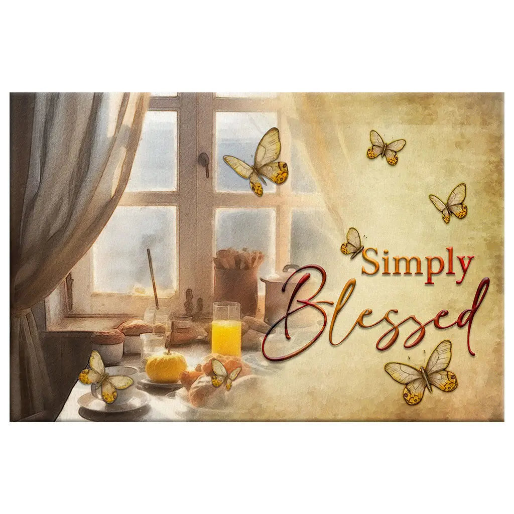 Simply Blessed, Butterfly Window, Wall Art Canvas