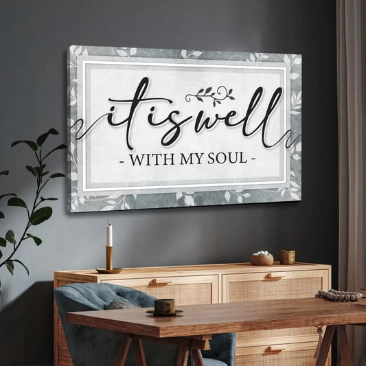It is Well With My Soul Modern Christian Wall Art Canvas