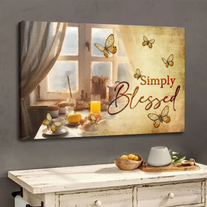 Simply Blessed, Butterfly Window, Wall Art Canvas